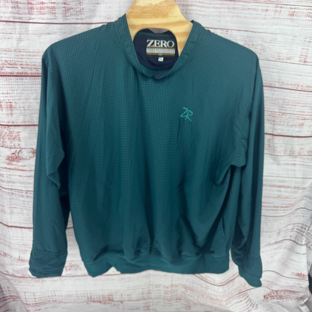 Zero Restriction Windbreaker Pullover Size 2XL Golf Houndstooth Made USA Vintage